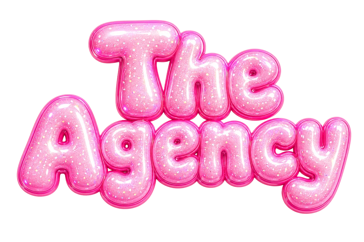The Agency puffy pink bubble logo, branding and web design studio